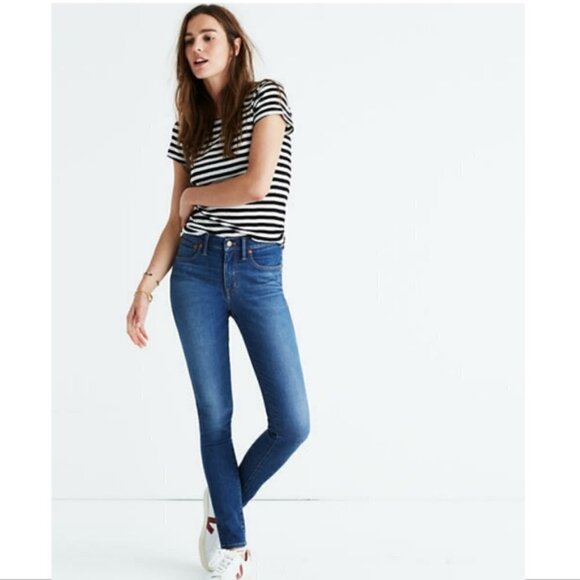 Madewell 9" Mid-Rise Skinny Jeans in Patty Wash 27 - Picture 1 of 7